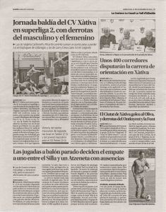 Club Voleibol Xàtiva - Nota de prensa 12.12.2018