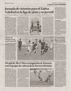Club Voleibol Xàtiva - Nota de prensa 18.01.2019