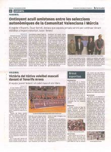 Club Voleibol Xàtiva - Nota de prensa 1.12.2018