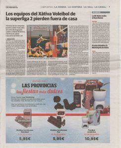 Club Voleibol Xàtiva - Nota de prensa 18.12.2018